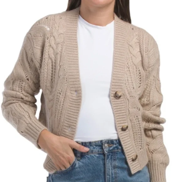 Naked Cashmere Natasha Cable Knit Cardigan, Size M - Picture 10 of 12